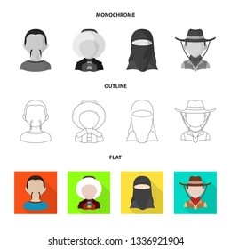 Vector illustration of imitator and resident icon. Collection of imitator and culture vector icon for stock.