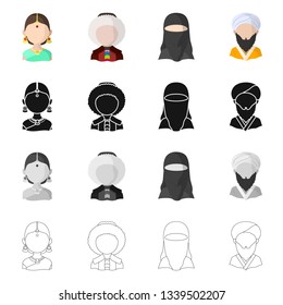 Vector illustration of imitator and resident icon. Set of imitator and culture stock symbol for web.