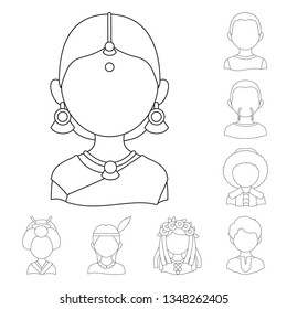 Vector illustration of imitator and resident icon. Set of imitator and culture stock symbol for web.
