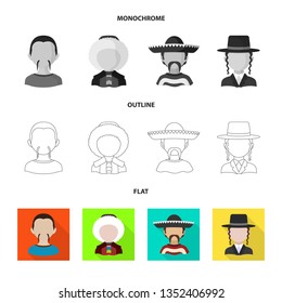 Vector illustration of imitator and resident icon. Collection of imitator and culture stock symbol for web.