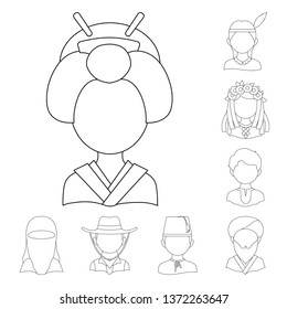 Vector illustration of imitator and resident icon. Collection of imitator and culture stock symbol for web.