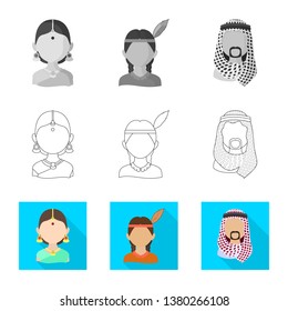 Vector illustration of imitator and resident icon. Collection of imitator and culture vector icon for stock.