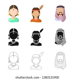 Vector illustration of imitator and resident icon. Collection of imitator and culture vector icon for stock.