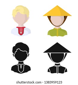 Vector illustration of imitator and resident icon. Set of imitator and culture vector icon for stock.
