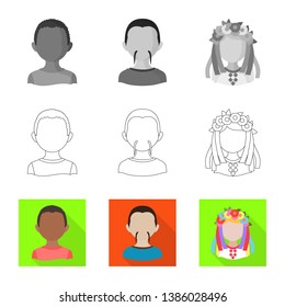 Vector illustration of imitator and resident icon. Collection of imitator and culture stock symbol for web.