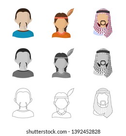 Vector illustration of imitator and resident icon. Collection of imitator and culture stock vector illustration.