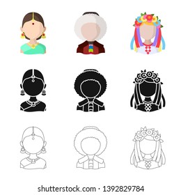 Vector illustration of imitator and resident icon. Set of imitator and culture vector icon for stock.