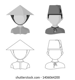 Vector illustration of imitator and resident icon. Collection of imitator and culture stock vector illustration.