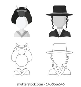 Vector illustration of imitator and resident icon. Set of imitator and culture vector icon for stock.