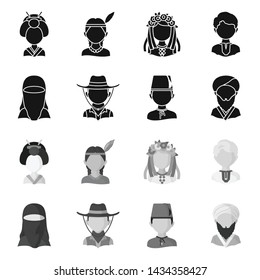 Vector illustration of imitator and resident icon. Collection of imitator and culture stock symbol for web.