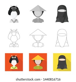 Vector illustration of imitator and resident icon. Collection of imitator and culture vector icon for stock.