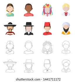 Vector illustration of imitator and resident icon. Collection of imitator and culture vector icon for stock.