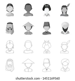 Vector illustration of imitator and resident icon. Collection of imitator and culture stock symbol for web.