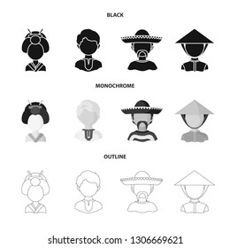 Vector illustration of imitator and resident logo. Set of imitator and culture stock symbol for web.