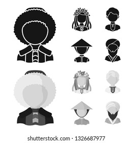 Vector illustration of imitator and resident logo. Collection of imitator and culture stock symbol for web.