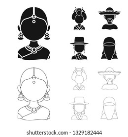 Vector illustration of imitator and resident logo. Collection of imitator and culture stock symbol for web.