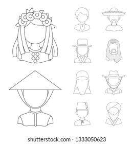 Vector illustration of imitator and resident logo. Set of imitator and culture vector icon for stock.