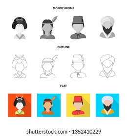 Vector illustration of imitator and resident logo. Set of imitator and culture stock symbol for web.