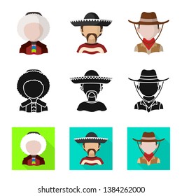 Vector illustration of imitator and resident logo. Collection of imitator and culture vector icon for stock.