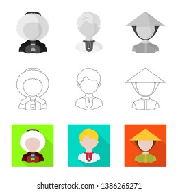 Vector illustration of imitator and resident logo. Collection of imitator and culture vector icon for stock.