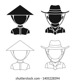 Vector illustration of imitator and resident logo. Collection of imitator and culture vector icon for stock.