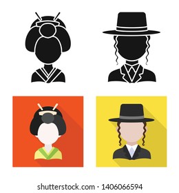 Vector illustration of imitator and resident logo. Collection of imitator and culture vector icon for stock.