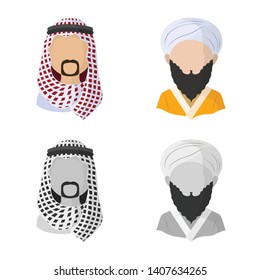 Vector illustration of imitator and resident logo. Collection of imitator and culture stock vector illustration.