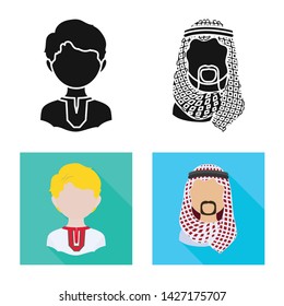 Vector illustration of imitator and resident logo. Collection of imitator and culture stock symbol for web.