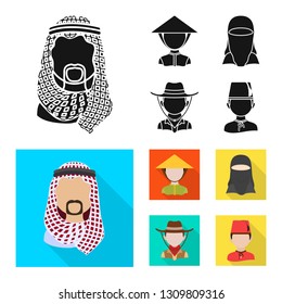 Vector illustration of imitator and resident sign. Set of imitator and culture stock symbol for web.