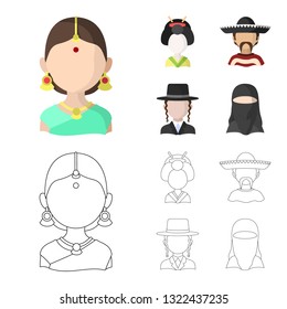 Vector illustration of imitator and resident sign. Set of imitator and culture stock symbol for web.