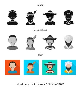 Vector illustration of imitator and resident sign. Set of imitator and culture stock symbol for web.