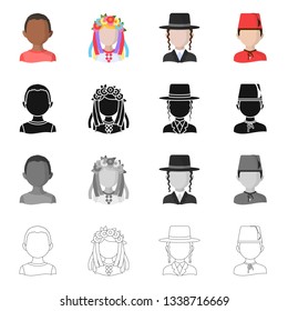 Vector illustration of imitator and resident sign. Set of imitator and culture stock symbol for web.