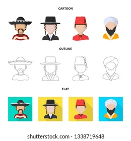 Vector illustration of imitator and resident sign. Set of imitator and culture stock symbol for web.