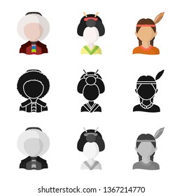 Vector illustration of imitator and resident sign. Collection of imitator and culture stock symbol for web.