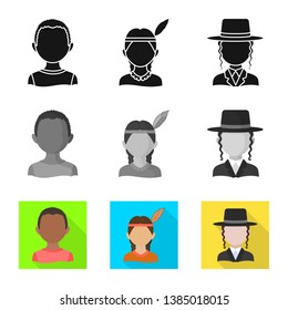 Vector illustration of imitator and resident sign. Collection of imitator and culture stock symbol for web.