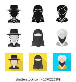 Vector illustration of imitator and resident sign. Collection of imitator and culture stock vector illustration.