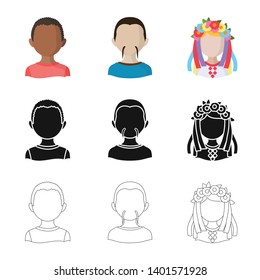 Vector illustration of imitator and resident sign. Set of imitator and culture stock vector illustration.