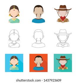 Vector illustration of imitator and resident sign. Set of imitator and culture vector icon for stock.