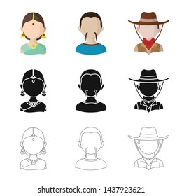 Vector illustration of imitator and resident sign. Set of imitator and culture vector icon for stock.