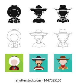 Vector illustration of imitator and resident sign. Collection of imitator and culture stock symbol for web.