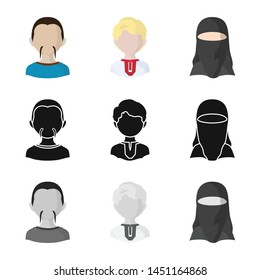 Vector illustration of imitator and resident sign. Set of imitator and culture stock symbol for web.
