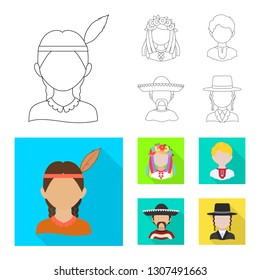 Vector illustration of imitator and resident symbol. Set of imitator and culture stock vector illustration.
