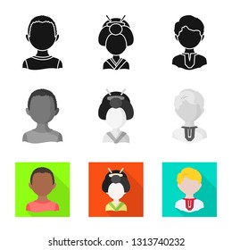 Vector illustration of imitator and resident symbol. Set of imitator and culture stock symbol for web.