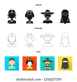 Vector illustration of imitator and resident symbol. Set of imitator and culture stock symbol for web.