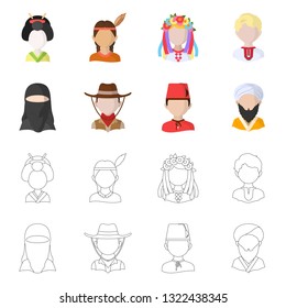 Vector illustration of imitator and resident symbol. Set of imitator and culture vector icon for stock.