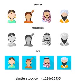 Vector illustration of imitator and resident symbol. Set of imitator and culture stock symbol for web.
