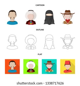 Vector illustration of imitator and resident symbol. Set of imitator and culture stock symbol for web.