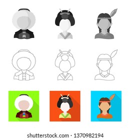 Vector illustration of imitator and resident symbol. Collection of imitator and culture vector icon for stock.