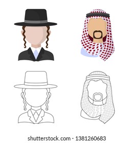 Vector illustration of imitator and resident symbol. Set of imitator and culture stock symbol for web.