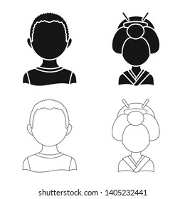 Vector illustration of imitator and resident symbol. Collection of imitator and culture stock symbol for web.